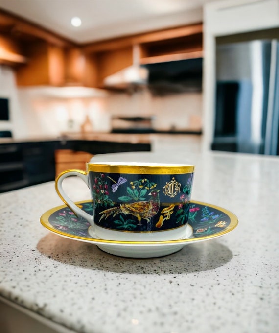 Vintage Christian Dior Licorne Unicorn Cup and Saucer Set Unused