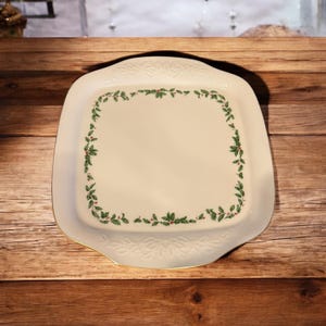 Vintage Lenox Holly und Berry Servierplatte Kuchenteller