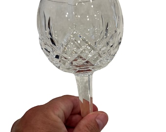 Vintage Waterford Crystal Lismore Cut Foot Balloon Wine Goblet Seahorse Mark Free USA shipping