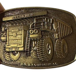 Vintage Lectra Haul Unit Rig & Equipment Co Mining Belt Buckle USA Brass Great American Buckle Co Chicago YY 17