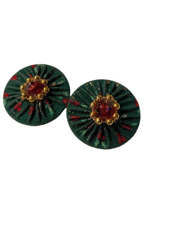 Vintage Christmas or Holiday Red & Green Holly Fa… - image 3