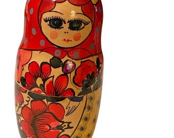 ヴィンテージ マトリョーシカ ロシア製 手描き木製 バブーシュカ