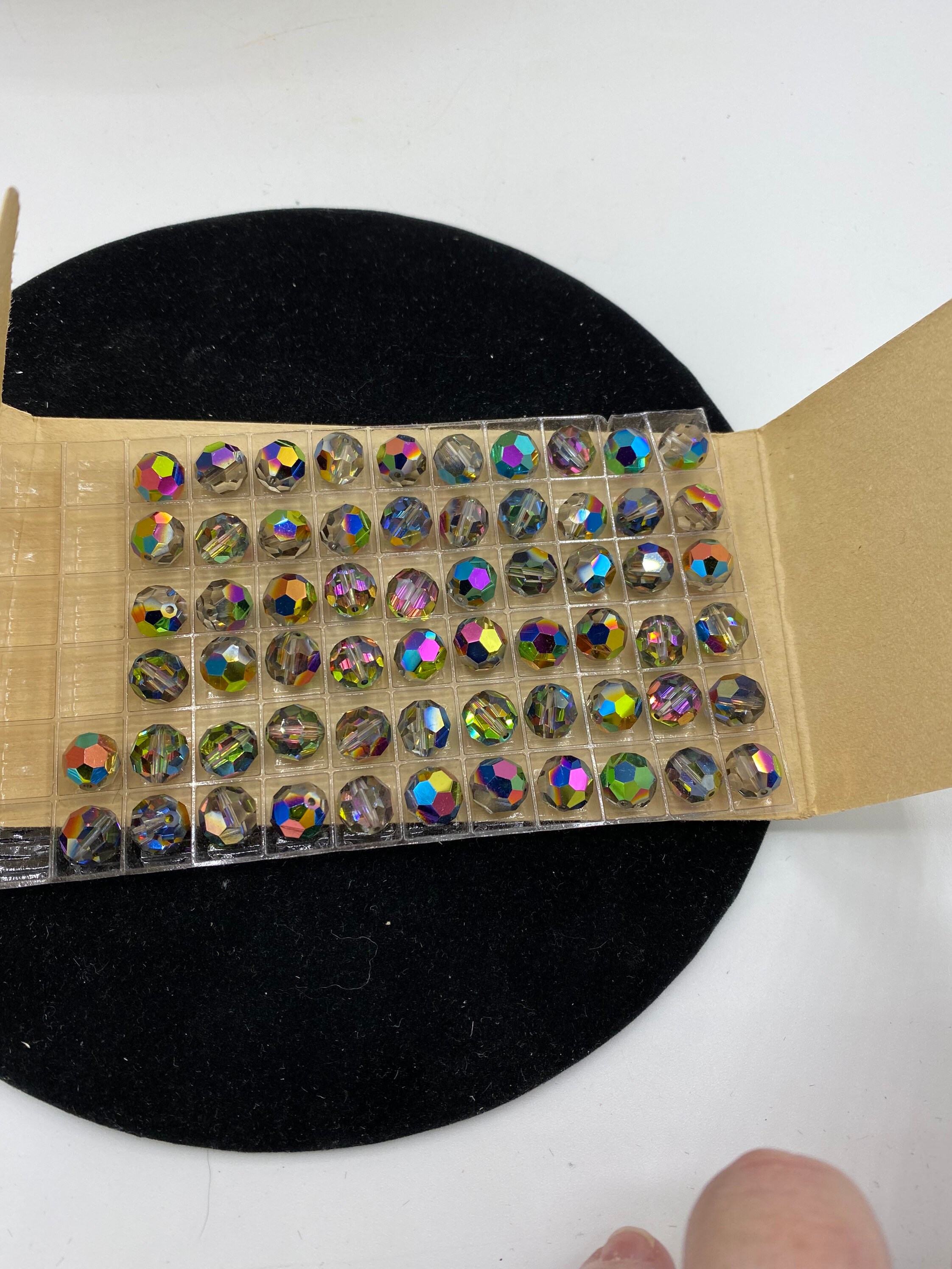 【aurora】　⑥ f929 Vintage D.S. & Co. Swarovski 9mm Crystal Aurora Borealis Corona