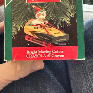 Vintage 1990 Hallmark Keepsake Ornament Crayola Crayon heldere bewegende kleuren