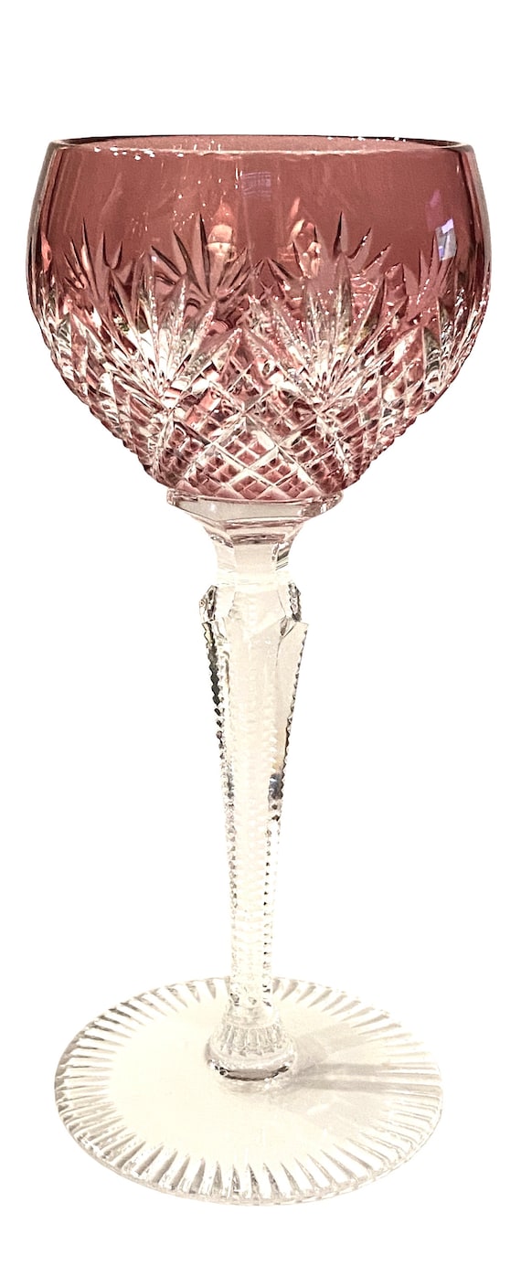 Vintage Rexxford Crystal West Germany Strawberry Diamond Cranberry
