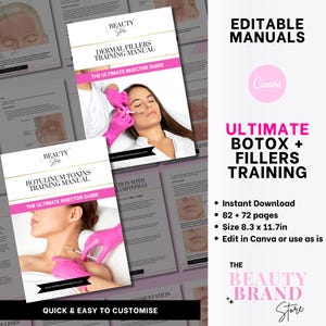 Trainingshandleidingen esthetiek: botox, fillers, verpleegkundigeninjector (bewerkbare pdf-e-boeken)