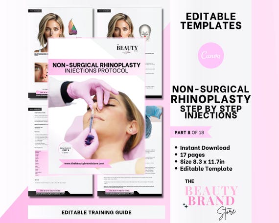 Part 8 Aesthetics Mini Guide: Non-Surgical Aesthetics Medical Rhinoplasty, Nurse Injector, Educator, Student, Editable PDF eBook
