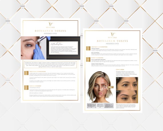 Botox Lesson Hooded Eyes Cheat Sheets, Reference Guide, Learning Resource or Printable Poster, for Toxin Brow Lift Aesthetics Practitioners