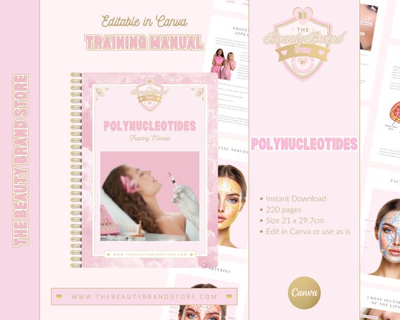 Polynucleotides Training Manual | Editable Aesthetics Training Course | Canva Template | Instant Download