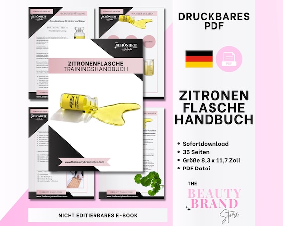 German Lemonbottle Training Manual, ZitronenFlasche Handbuch, Fat Dissolve Lipolysis Injections Protocol Booklet, Non-Editable PDF E-Book