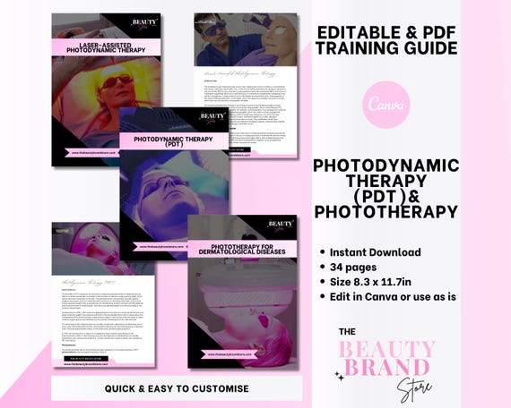 Part 9 Photodynamic Therapy, Laser Assisted PDT, Phototherapy for Dermatological Diseases, Training Resources, Editable Template + PDF eBook