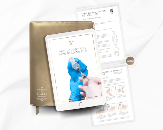 Peptide Injection Protocol Guide, IM, Sub Q, Canva Template (PDF Ebook)