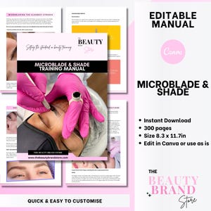 Microblade and Shade Training Manual, Microshading Training Course, Microblading Training Guide, PMU  Editable Training, Edit in Canva