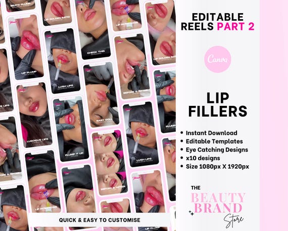 Lip Fillers Video Reels, Video Instagram Reels, Lip Injection Reels, Aesthetics Nurse Injector Reels, Social Media Stories, Edit in Canva