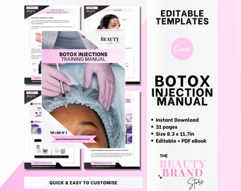 Botox Injection Training Manual: DIY Cosmetic Aesthetics (Editable PDF EBook)