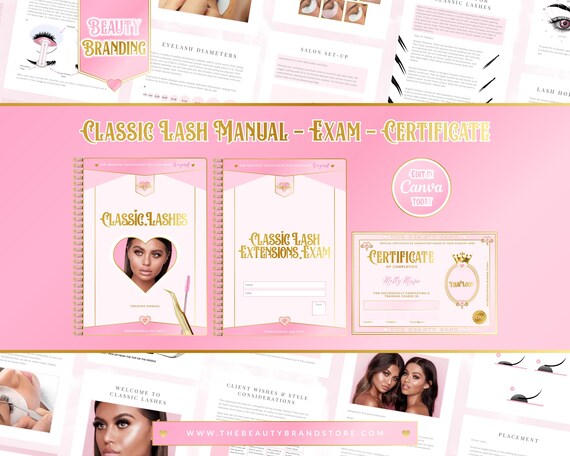 Eyelash Extensions Training Manual, Exam & Certificate (Digital Downloads)