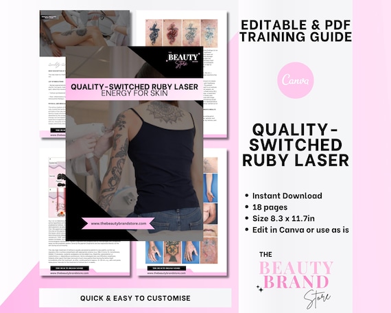Part 4 Quality-Switched Ruby Laser, Skin Laser Theory Guide, Student or Tutor, Training Manual Resource, Editable Canva Template + PDF eBook