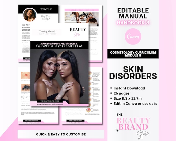 Cosmetology Curriculum: Skin Disorders Training Manual (Canva Template Digital Download