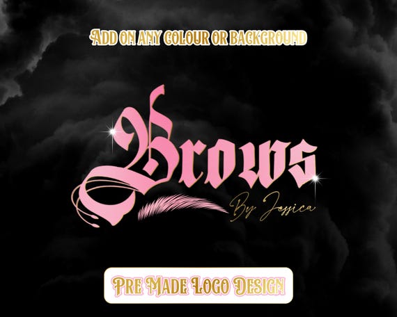 Pink Gold Heart Custom Beauty Logo, Girly Fairytale Design (Digital)