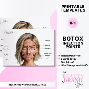 Botox Injection Points, Botox Injectors, Facial Anatomy, Art, Esthetician, Aesthetics Injections, Dermatology, Medspa, Digital Download