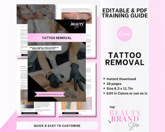 Part 12 Tattoo Removal Training Guide, Laser Tattoo Removal, Medicine & Aesthetics Training Manual Resource, Editable Template + PDF eBook