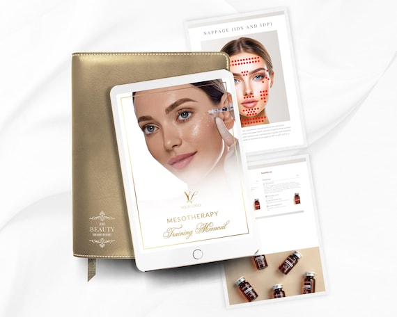 Mesotherapy Training Manual | Editable Aesthetics Cosmetic Injectable Training Course | Canva Template | Instant Download