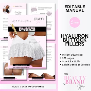 Hyaluron Pen Buttock Filler Training Manual: Canva Editable (Digital Download)