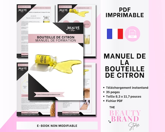 French Lemonbottle Training Manual, Bouteille de Citron, Fat Dissolve Lipolysis Injections Protocol Booklet, Non-Editable PDF E-Book