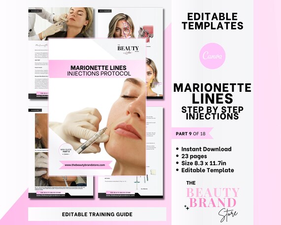 Part 9 Aesthetics Mini Guide: Marionette Lines, Nurse Injector, Educator, Student, Editable PDF eBook