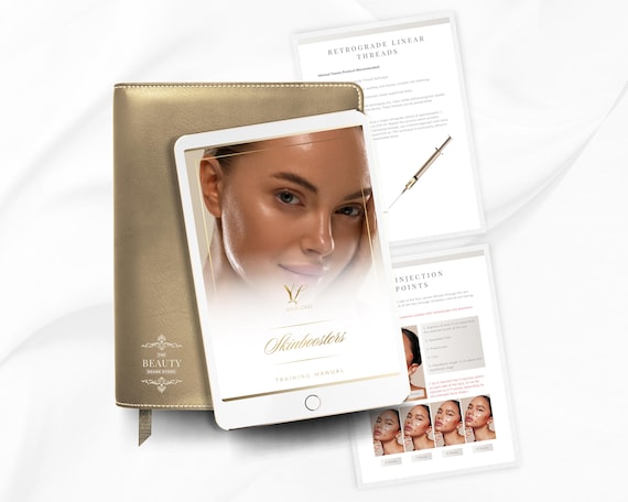 Skinboosters Training Manual: Editable Cosmetic Aesthetics Training Canva Template (Instant Download)