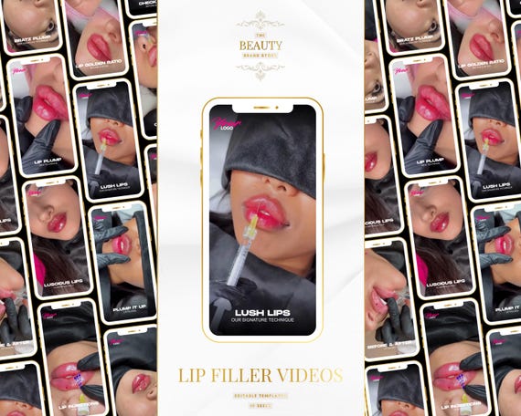 Lip Fillers Video Reels: Aesthetics Nurse Injector Instagram / Social Media Stories (Edit in Canva)