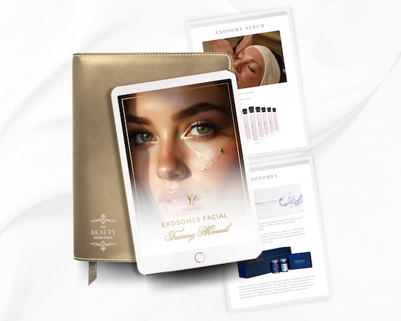 Exosomes Facials Training Manual: Editable Luxury Exosome Training Course - Skin & Hair (Canva Edit)