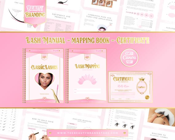 Eyelash Extensions Training Academy Bundle: Editable Manual, Mapping, Certificate (Digital Download)