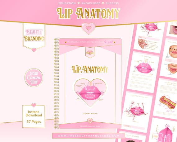 Lip Anatomy Training Manual – Editable Canva Guide (Instant Download)