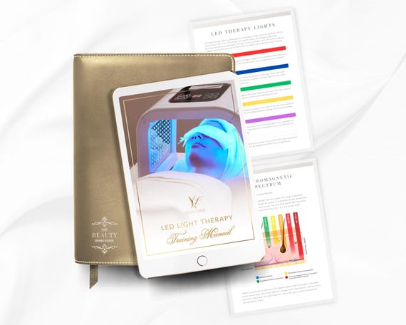 Editable LED Light Therapy Training Manual: Phototherapy Course (Canva Edit)