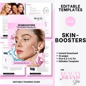 Skinboosters Training Manual: Editable Canva Template (PDF eBook)