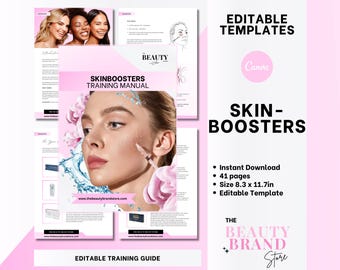 Skinboosters Training Manual: Editable Canva Template (PDF eBook)