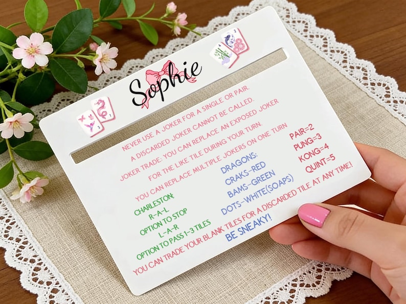 Acrylic Mahjong Line Reader, Mahjong Accessories, Mahjong Line Finder, Mahjong Lover Gift, Personalized Mahjong Gifts, Mahjong Gifts for Her image 4