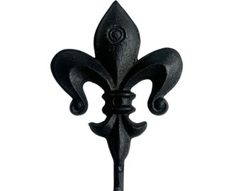 Fleur De Lis Hook, Black Key Hook, Towel Hook, Coat Hook, Black Hook, Farmhouse Hook, French Inspired, Shabby Chic Decor, Rustic Decor