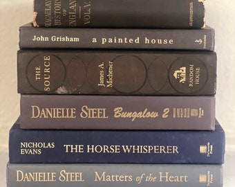 Gray Black Decor Books, Decorating Books, Vintage Books, Books for Staging, Home Library Decor, Farmhouse Books, Home Decor Stack of Books