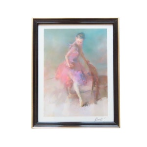 Ballerina Dancer Art, Vintage Watercolor, Dance Painting, Girls Room Art, Ballet Tutu Painting, Vintage Painting, Ballet Artwork, Signed Art