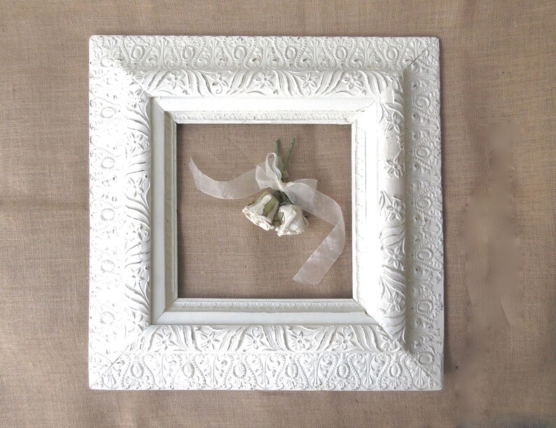 Farmhouse Frame Large Antique Frame White Ornate Frame Etsy