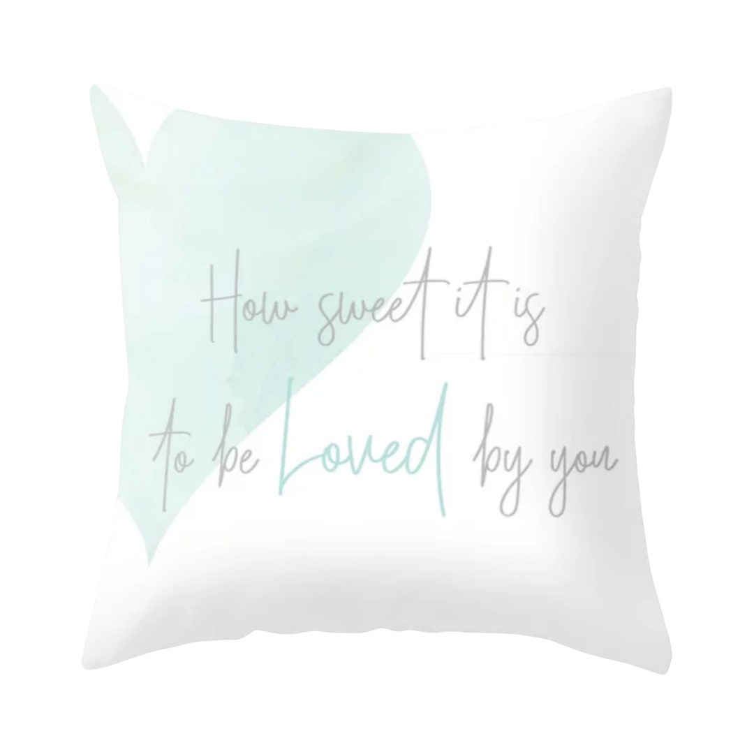 How Sweet It Is Love Pillow Heart Pillow Aqua Pillow - Etsy