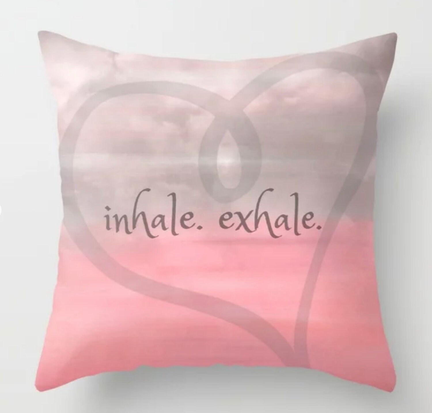 Inhale Exhale Yoga Pillow Decor Zen Meditation Gift Pink Etsy