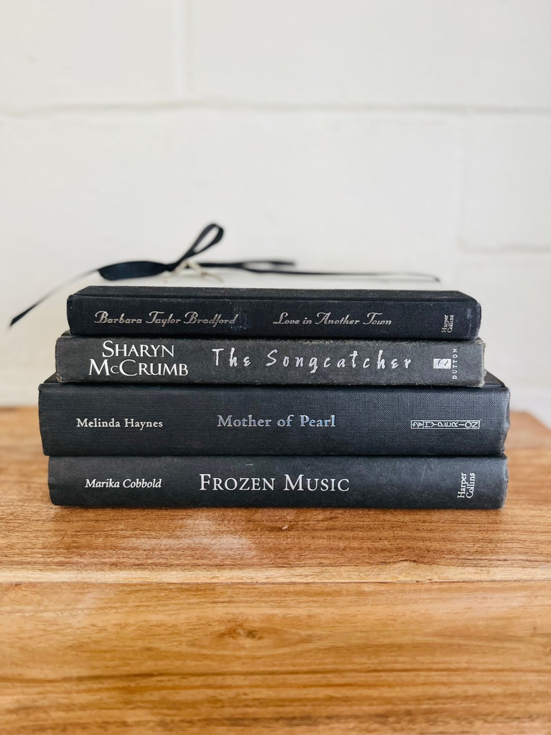 Black and White Books Decor Book Stack Vintage Book Books - Etsy