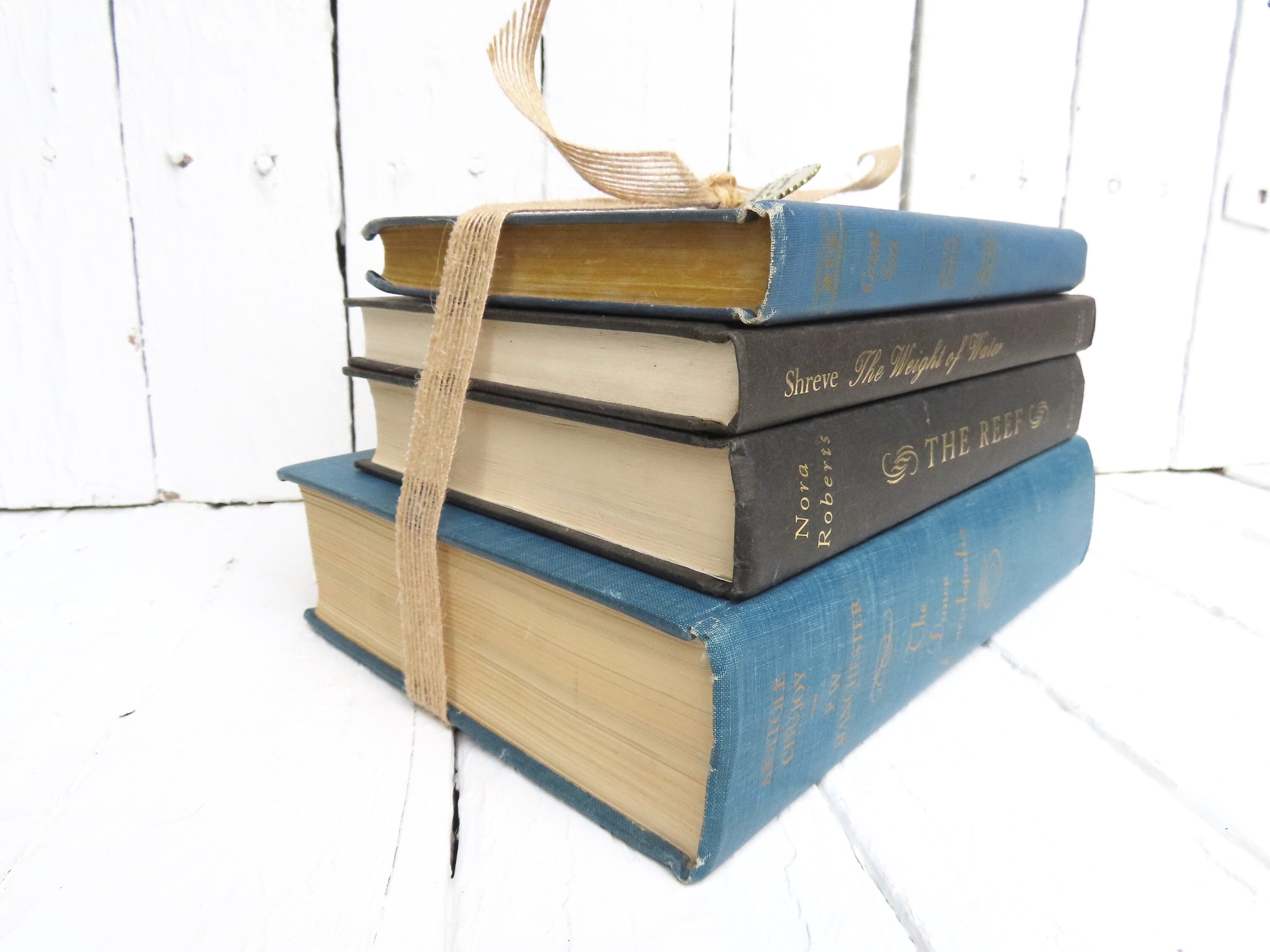 Schwarz & blau Bücher Vintage-Bücher alte Bücher Dekor Buch | Etsy