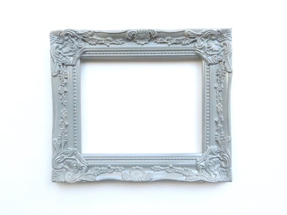 Gray Picture Frame, French Cottage Frame, Vintage Style Farmhouse Grey Wood Frame, Shabby Cottage Decor, 8x10 Frame, Victorian Wall Frame