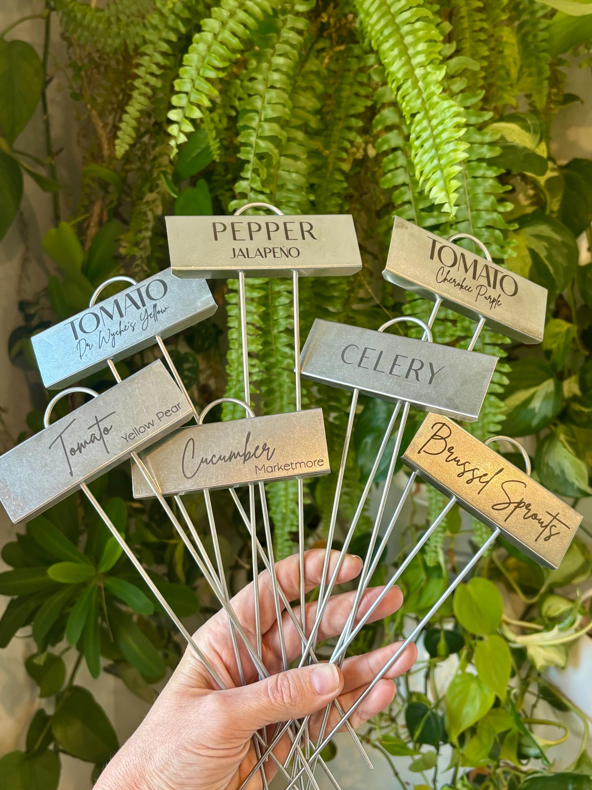 Personalized, Custom, Laser Engraved Plant Markers, Garden Tags, Plant Labels, Herbs and Vegetables, Gardening, Homestead