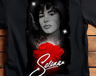 Selena como la flor png w/transparent background, dtf ready