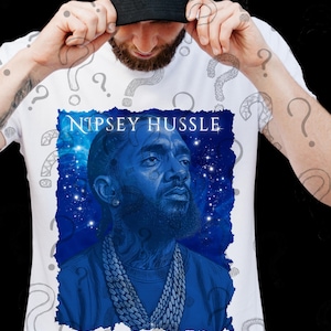 Nipsey Hussle Blue Night Sky PNG File: DTF Sublimation Print Ready